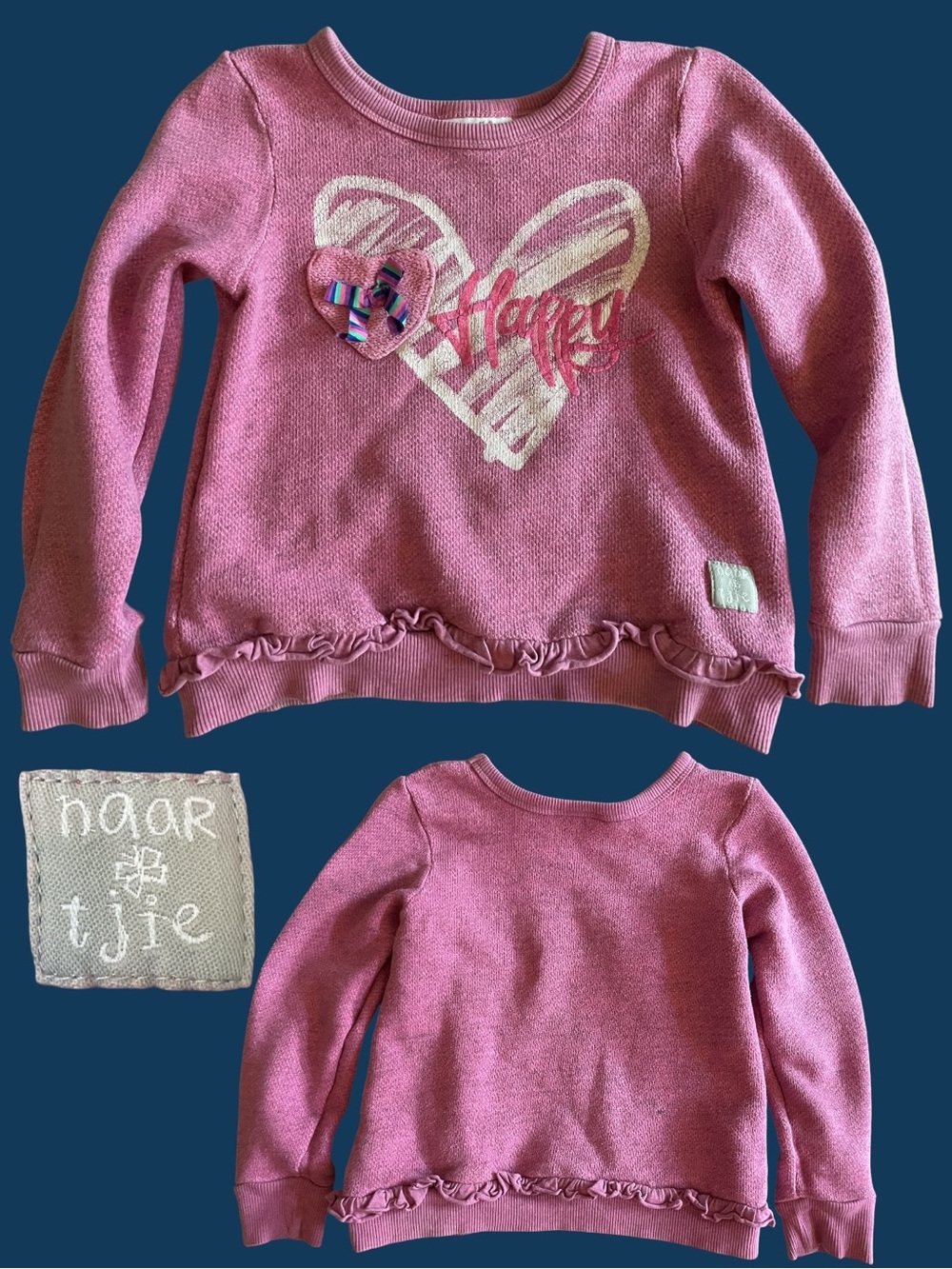 Naartjie Kids Sunshine Collection “Happy” Heart Sweatshirt